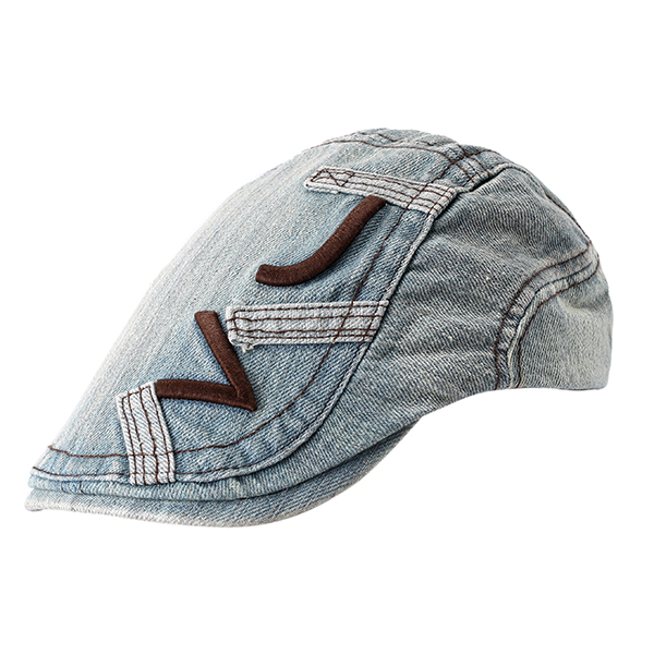 Cowboy-Embroidery-Denim-Cotton-Cap--Leisure-Outdoor-Couple-Beret-Hat-1098744