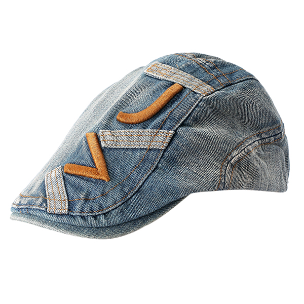 Cowboy-Embroidery-Denim-Cotton-Cap--Leisure-Outdoor-Couple-Beret-Hat-1098744