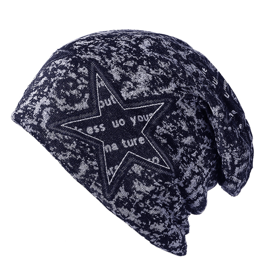 Korean-Camouflage-Five-Star-Beanie-Caps-Versatile-Double-Layers-Earmuffs-Brimless-Hat-1347560
