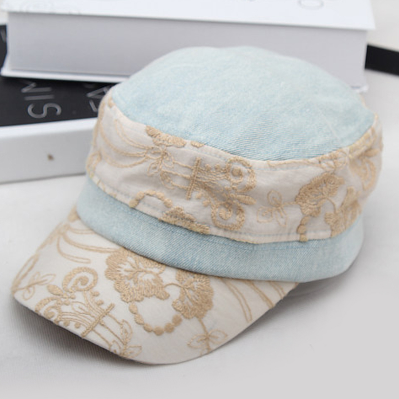 Men-Women-Outdoor-Cotton-Cowboy-Flat-Hat-Breathable-Sweat-absorbing-Travel-Military-Cap-1338474