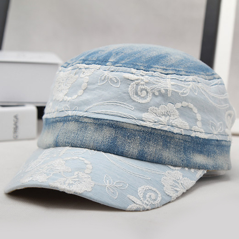 Men-Women-Outdoor-Cotton-Cowboy-Flat-Hat-Breathable-Sweat-absorbing-Travel-Military-Cap-1338474