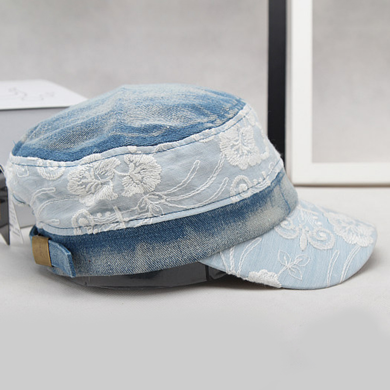 Men-Women-Outdoor-Cotton-Cowboy-Flat-Hat-Breathable-Sweat-absorbing-Travel-Military-Cap-1338474