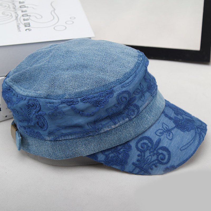 Men-Women-Outdoor-Cotton-Cowboy-Flat-Hat-Breathable-Sweat-absorbing-Travel-Military-Cap-1338474