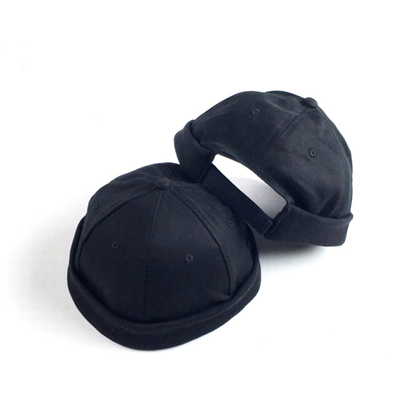 Mens-Vintage-Black-Skull-Cap-Sailor-Cap-Worker-Sailorcap-Rolled-Cuff-Brimless-Hat-1147771