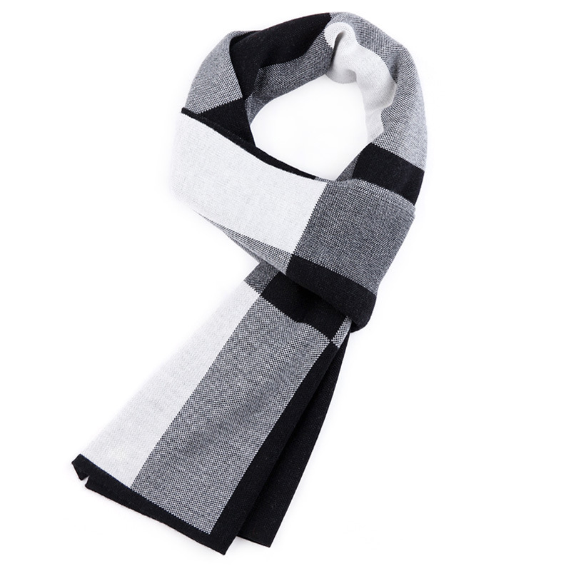 180CM-Men-Winter-Patchwork-Thicken-Warm-Scarves-Knitting-Soft-Neckercheif-Scarf-1200701