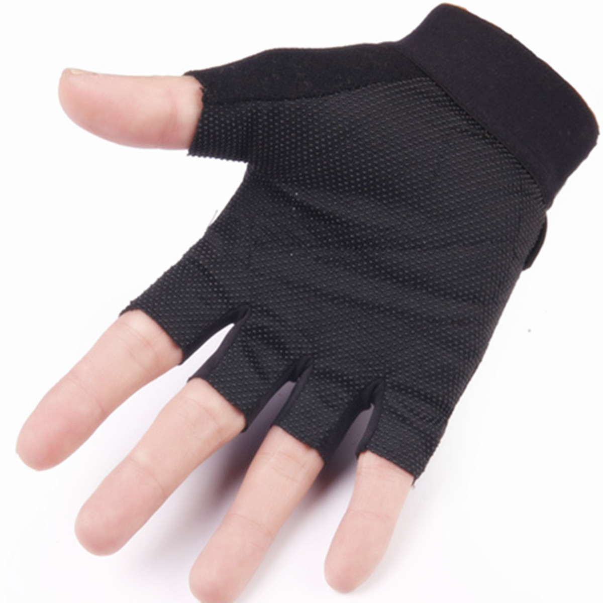 Unisex-Microfiber-Cycling-Bicycle-Half-Finger-Gloves-Gym-Outdoor-Sport-Fingerless-Mittens-1102329