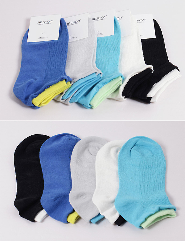 AESHON-Mens-Sports-Socks-Fashion-Double-Cuff-Trainer-Waffle-Socks-910322