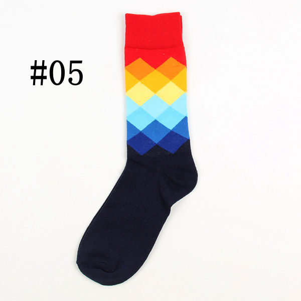 British-Style-Multicolor-Socks-Casual-Men-Cotton-Long-Cylinder-Rhombus-Socks-1101418