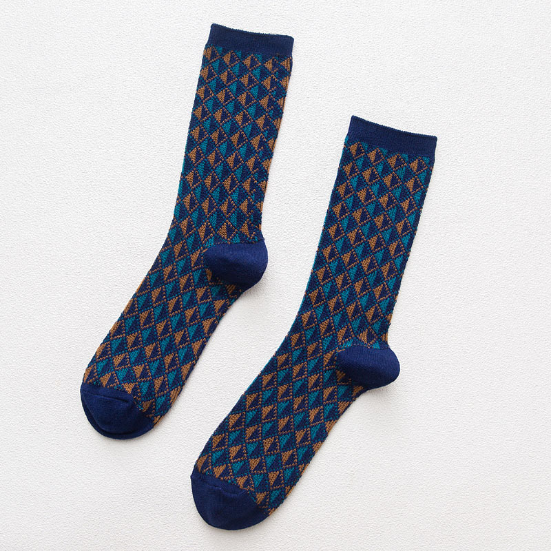 Men-Plaid-Medium-Long-Tube-Socks-Outdoor-Casual-Deodorization-Athletic-Sock-1365608
