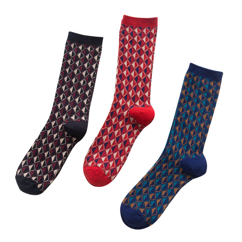 Men-Plaid-Medium-Long-Tube-Socks-Outdoor-Casual-Deodorization-Athletic-Sock-1365608