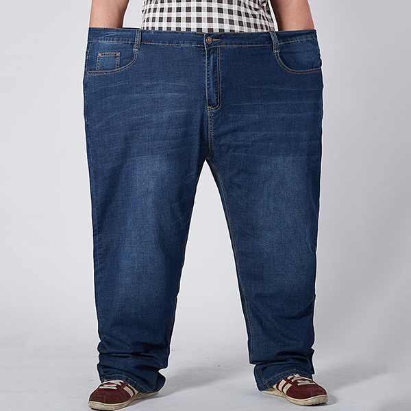Mens-Big-Size-Jeans-Business-Straight-Legs-Loose-Elastic-Mid-Waist-Denim-Pants-1228726