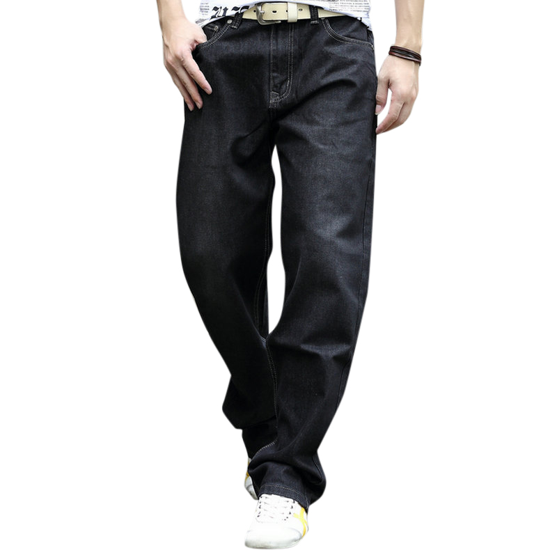 Mens-Big-Size-Loose-Casual-Mid-Rise-Straight-Legs-Casual-Jeans-Denim-Pants-1340703
