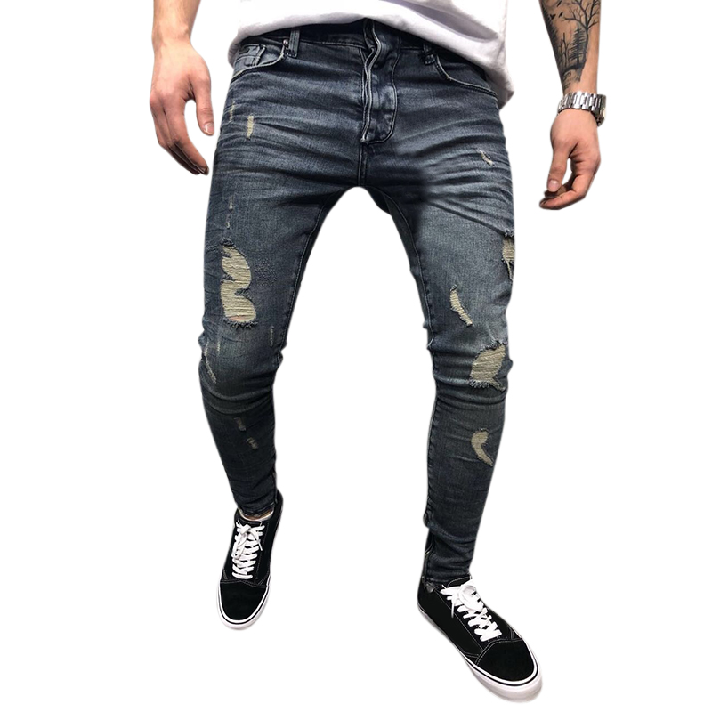 Mens-Varingrhoumlst-Denim-Byxor-Haringl-Slim-Fashion-Mid-Rise-Jeans-1417014