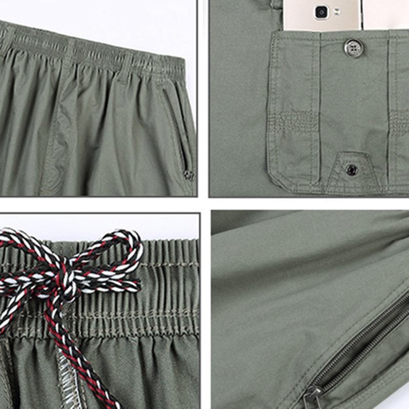 100-Cotton-Mens-Multi-Pocket-Knee-Length-Cargo-Pants-Breathable-Wrinkle-Resistant-Casual-Shorts-1295286