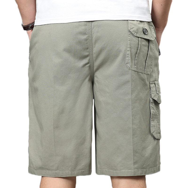 100-Cotton-Mens-Multi-Pocket-Knee-Length-Cargo-Pants-Breathable-Wrinkle-Resistant-Casual-Shorts-1295286