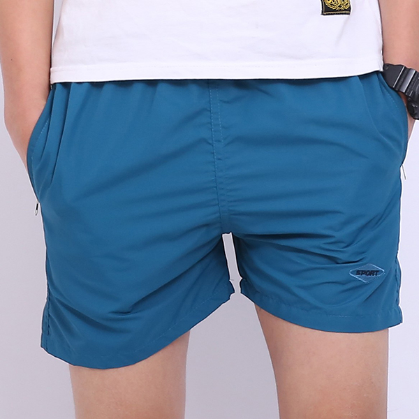 Mens-Summer-Beach-Casual-Sports-Shorts-Elastic-Waist-Loose-Solid-Color-Shorts-1127400