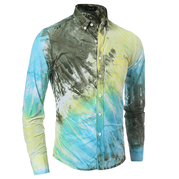 Bandhnu-Tie-dyed-Three-color-Stitching-Graffiti-Slim-Fit-Button-up-Design-Shirt-for-Men-1164319