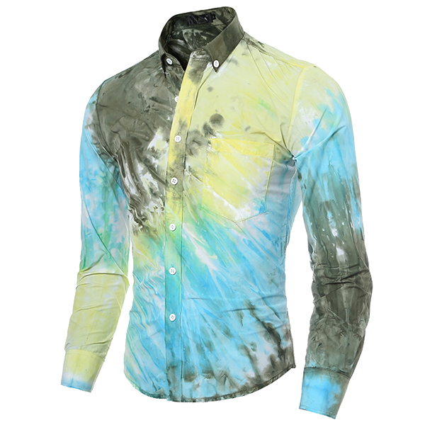 Bandhnu-Tie-dyed-Three-color-Stitching-Graffiti-Slim-Fit-Button-up-Design-Shirt-for-Men-1164319