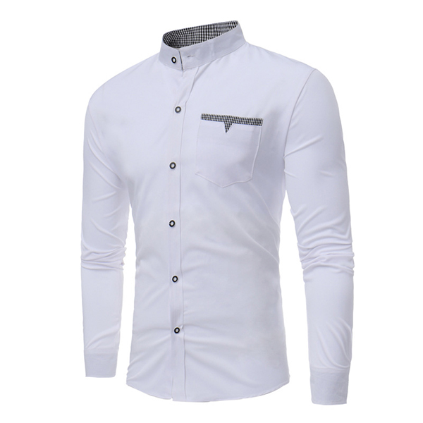 Casual-Stylish-Chest-Pockets-Slim-Band-Collar-Button-Up-Designer-Shirts-for-Men-1197590