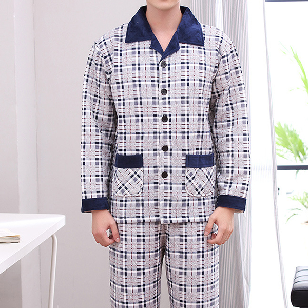 Comfortable-Warm-Plaid-Casual-Home-Sleeping-Pajamas-Suit-for-Men-1256163