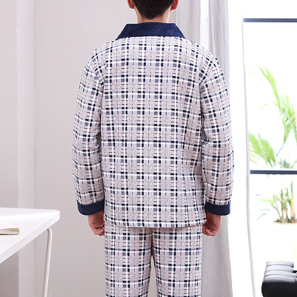 Comfortable-Warm-Plaid-Casual-Home-Sleeping-Pajamas-Suit-for-Men-1256163