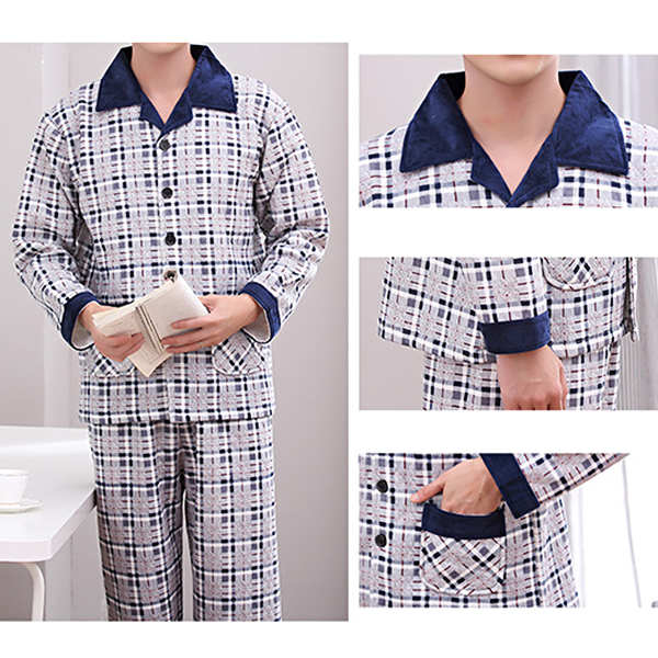 Comfortable-Warm-Plaid-Casual-Home-Sleeping-Pajamas-Suit-for-Men-1256163