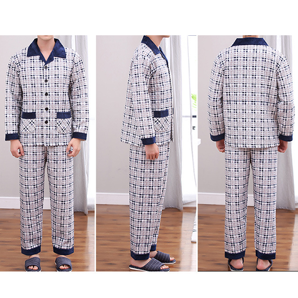 Comfortable-Warm-Plaid-Casual-Home-Sleeping-Pajamas-Suit-for-Men-1256163