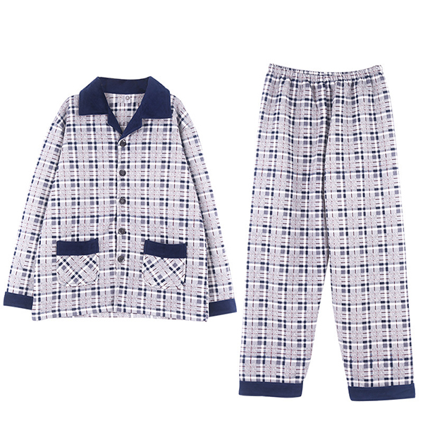 Comfortable-Warm-Plaid-Casual-Home-Sleeping-Pajamas-Suit-for-Men-1256163