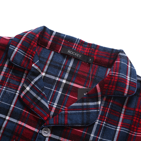 Cotton-Comfortable-Plaid-Long-Sleeve-Casual-Home-Sleeping-Pajamas-Suit-for-Men-1256213