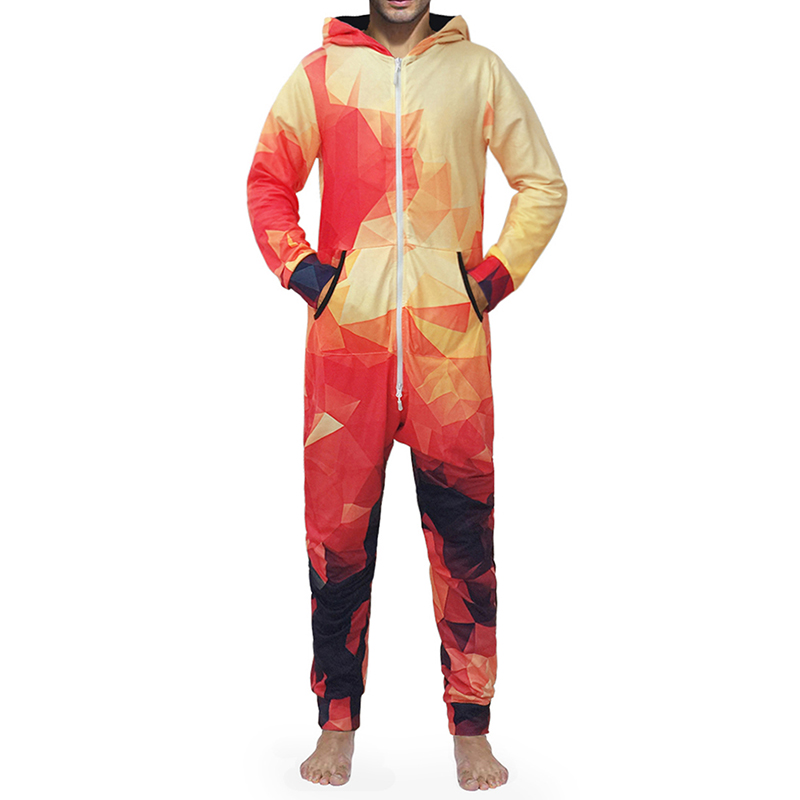 Funny-Gradient-Geometrical-Print-Onesie-Jumpsuit-Home-Pajama-Set-1362792