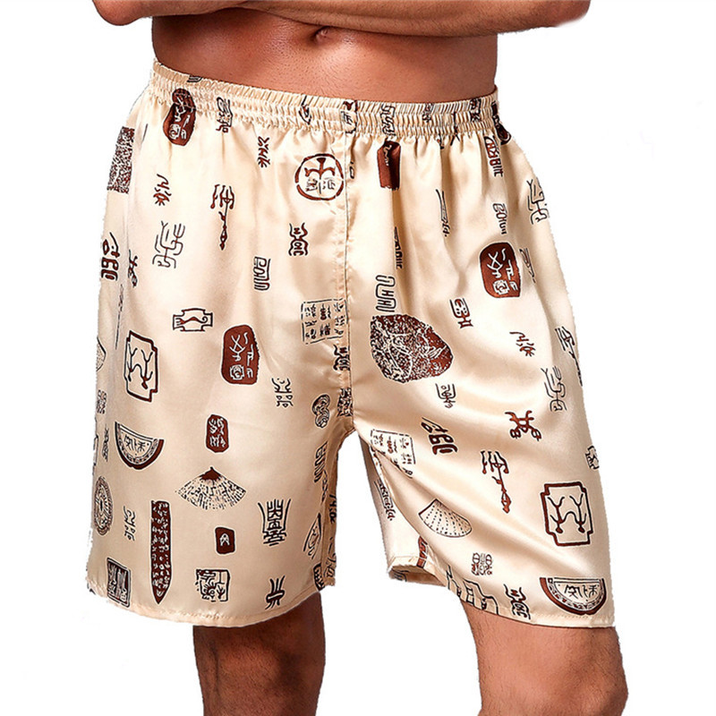 INCERUN-Mens-Sleepwear-Satin-Faux-Silk-Boxers-Pajamas-Shorts-Nightwear-Lounge-Pants-1413761