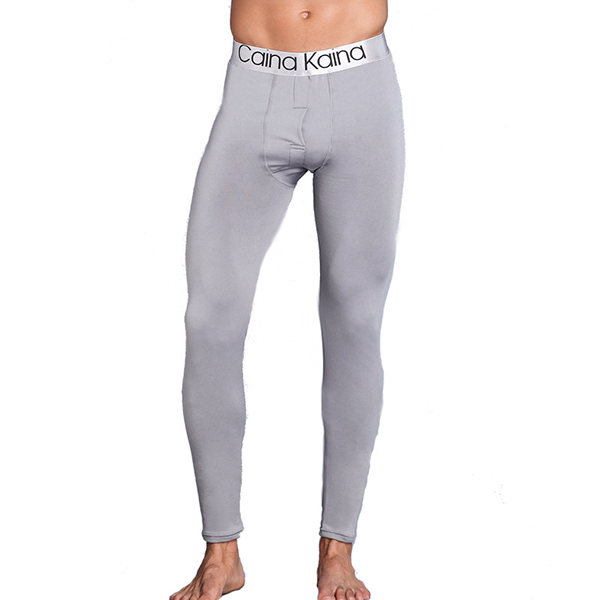 Mens-Thick-Warm-Long-Johns-Autumn-Winter-Mid-Rise-Solid-Color-Sleepwear-1251367