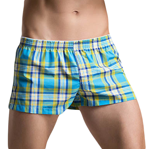 SUPERBODY-Arrow-Underpants-Casual-Home-Low-Waist-Plaid-Dots-Printing-Boxers-Sleepwear-for-Men-1130489