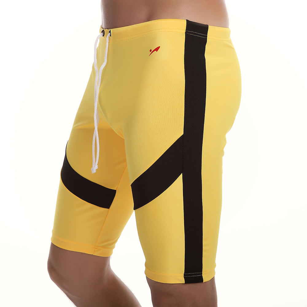 Casual-Skinny-Swimming-Drawstring-Shorts-Knee-Length-Trunks-For-Men-1314936