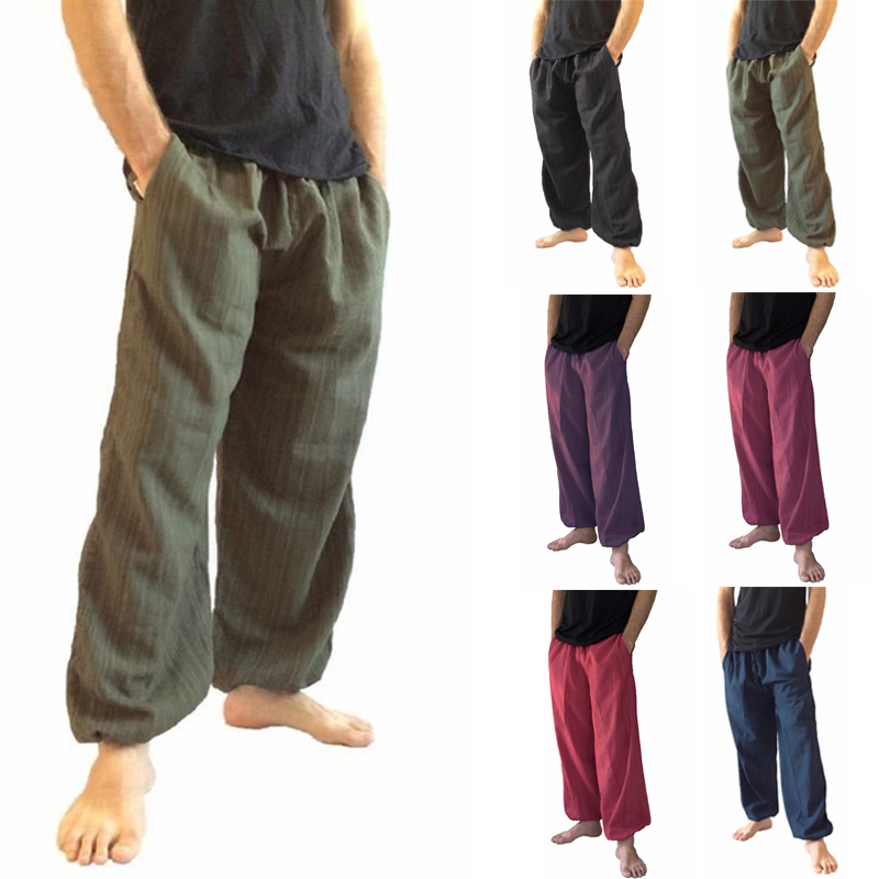 INCERUN-Mens-100-Cotton-Breathable-Baggy-Pants-Casual-Sports-Harem-Yoga-Trousers-Large-Size-S-5XL-1294302