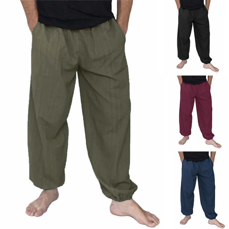 INCERUN-Mens-100-Cotton-Breathable-Baggy-Pants-Casual-Sports-Harem-Yoga-Trousers-Large-Size-S-5XL-1294302