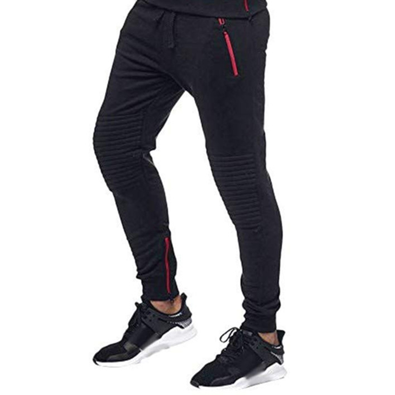 Mens-Stitching-Elastic-Waist-Drawstring-Solid-Color-Cotton-Trousers-Sport-Pants-1374804