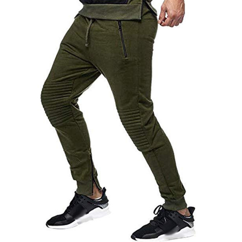 Mens-Stitching-Elastic-Waist-Drawstring-Solid-Color-Cotton-Trousers-Sport-Pants-1374804