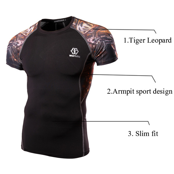Mens-Cycling-Tight-Tiger-Leopard-Raglan-Sleeve-Quick-Drying-Wicking-Sports-Shorts-Sleeve-T-shirt-1057938