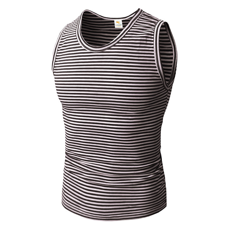 Mens-Tight-Sports-Fitness-Stretch-Quick-drying-Slim-Striped-Vest-Tops-1302451
