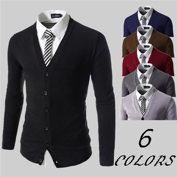 Autumn-Winter-Fashion-Pure-Color-Knit-Cardigan-Casual-Business-Slim-Fit-V-neck-Cardigan-1232642