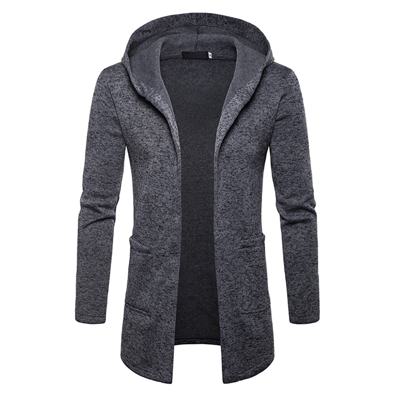 Casual-Mid-Length-Plus-Size-Pockets-Polyester-Solid-Color-Hooded-Cardigans-1371562