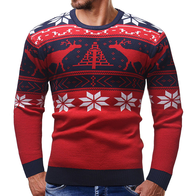 Men-Casual-Peaceful-Deer-Printed-Long-Sleeve-Pullovers-O-Neck-Slim-Sweaters-1375894