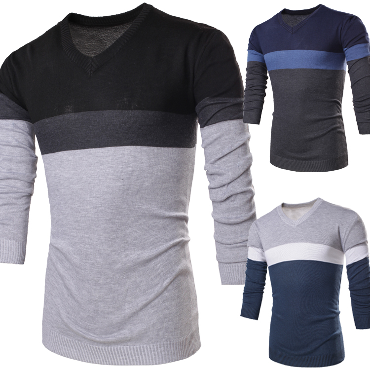 Men-Spring-Autumn-Fashion-Stripe-V-neck-Sweaters-Cotton-Knitting-Leisure-Slim-Fit-Pullovers-1326840