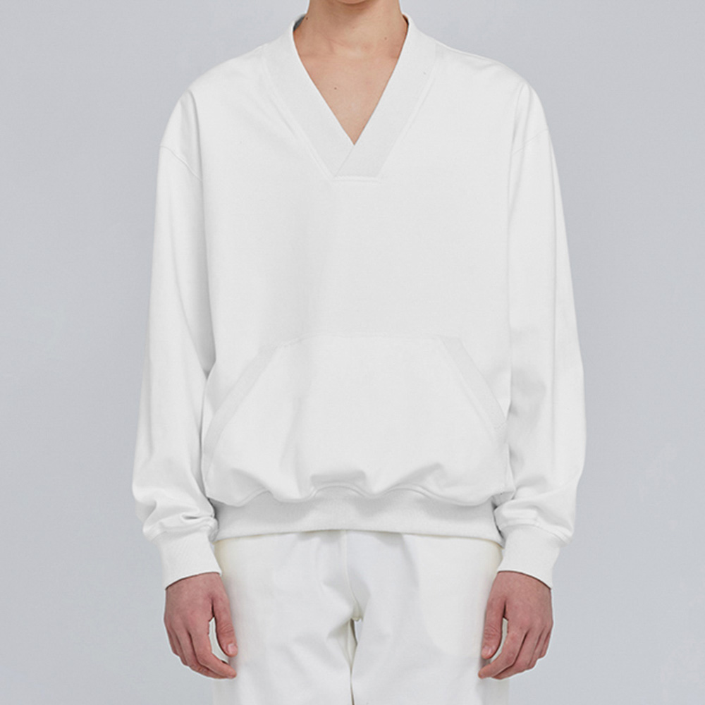 Men-V-Neck-Solid-Color-Pockets-Pullovers-1408039