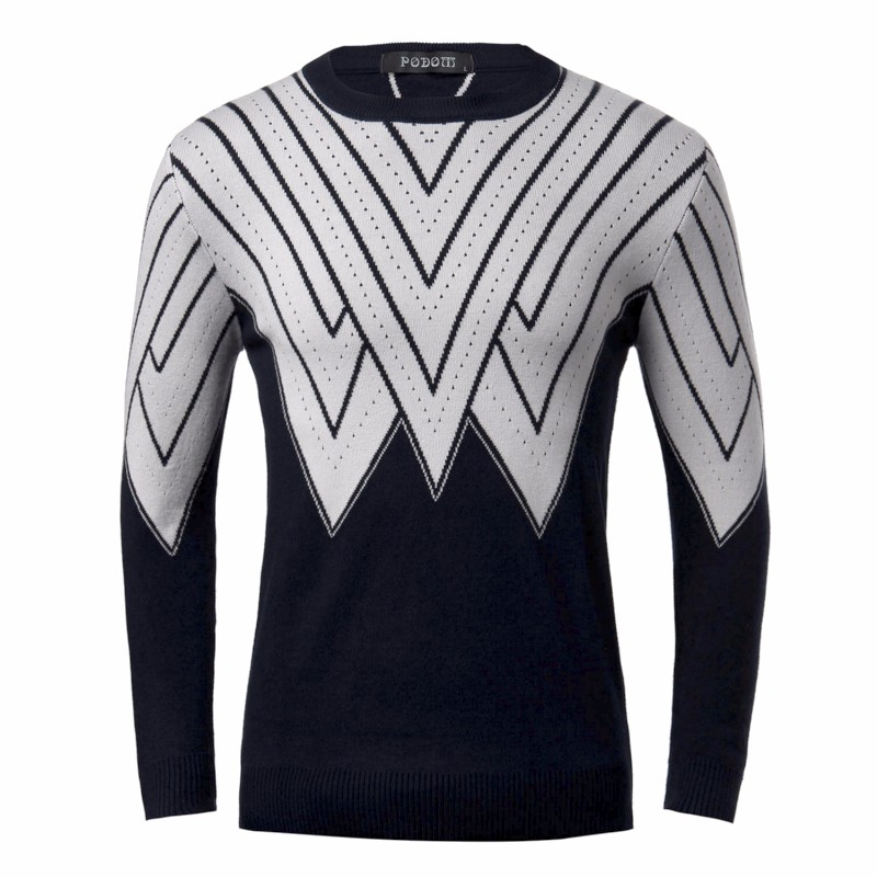 Men-Winter-Knitting-Polyester-Round-Collar-Triangle-Long-Sleeve-Warm-Pullover-Sweater-1005964