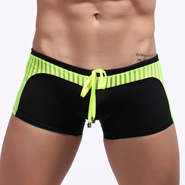 Breathable-Quick-Drying-Stripe-Contrast-Color-Beach-Swimming-Trunks-Mens-Boxers-1130161