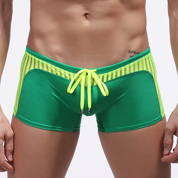 Breathable-Quick-Drying-Stripe-Contrast-Color-Beach-Swimming-Trunks-Mens-Boxers-1130161