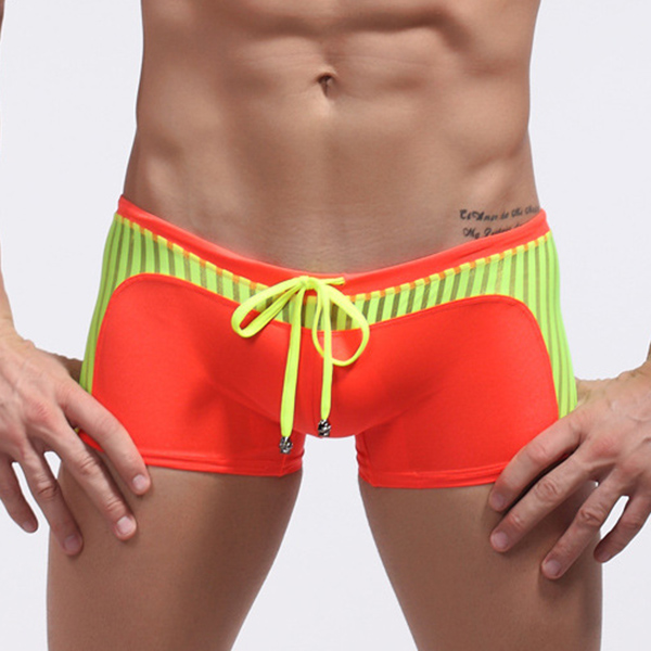Breathable-Quick-Drying-Stripe-Contrast-Color-Beach-Swimming-Trunks-Mens-Boxers-1130161