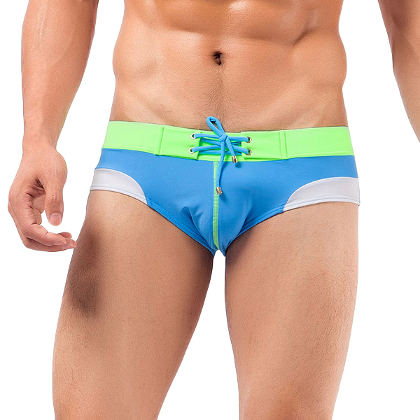 Mens-Fashion-Lacing-Contrast-Color-Sexy-Breathable-Quick-Drying-Triangle-Swimming-Trunks-1268042